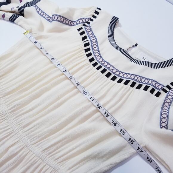 Ba&sh Cream Embroidered Bell Sleeves Lady Dress - Picture 6 of 13